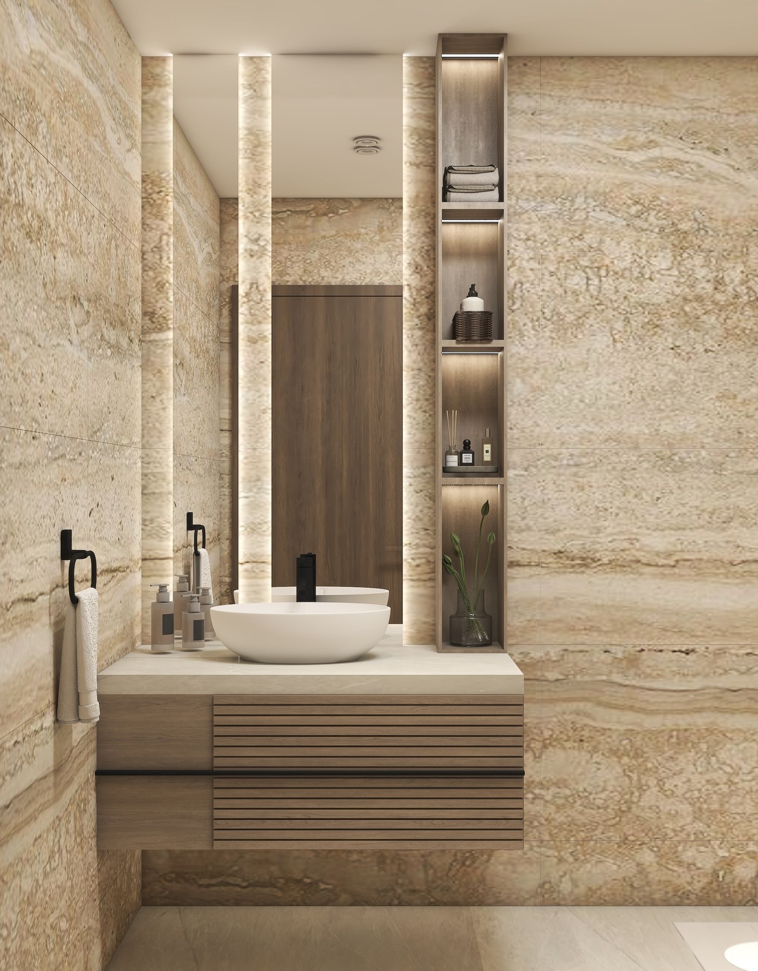 travertine bathroom