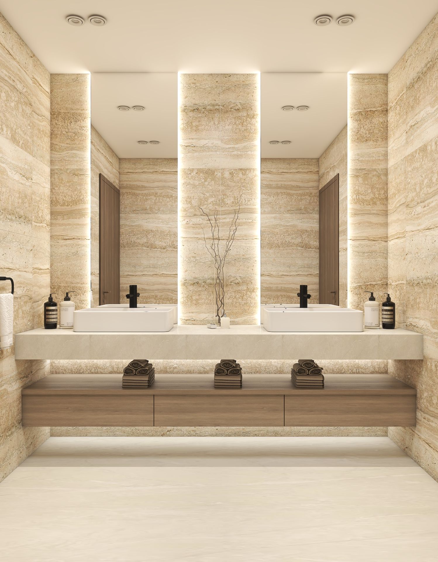 travertine bathroom