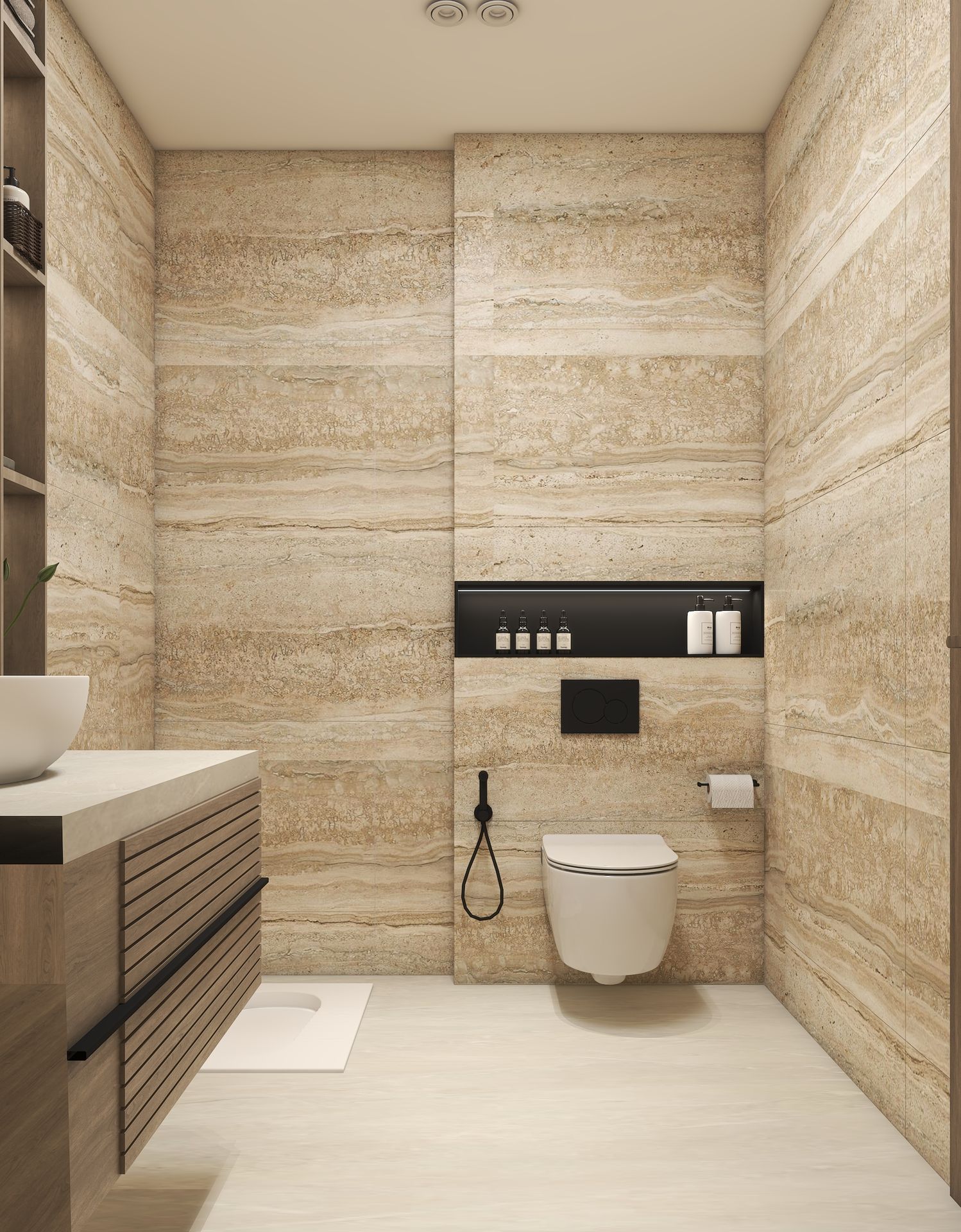 travertine bathroom